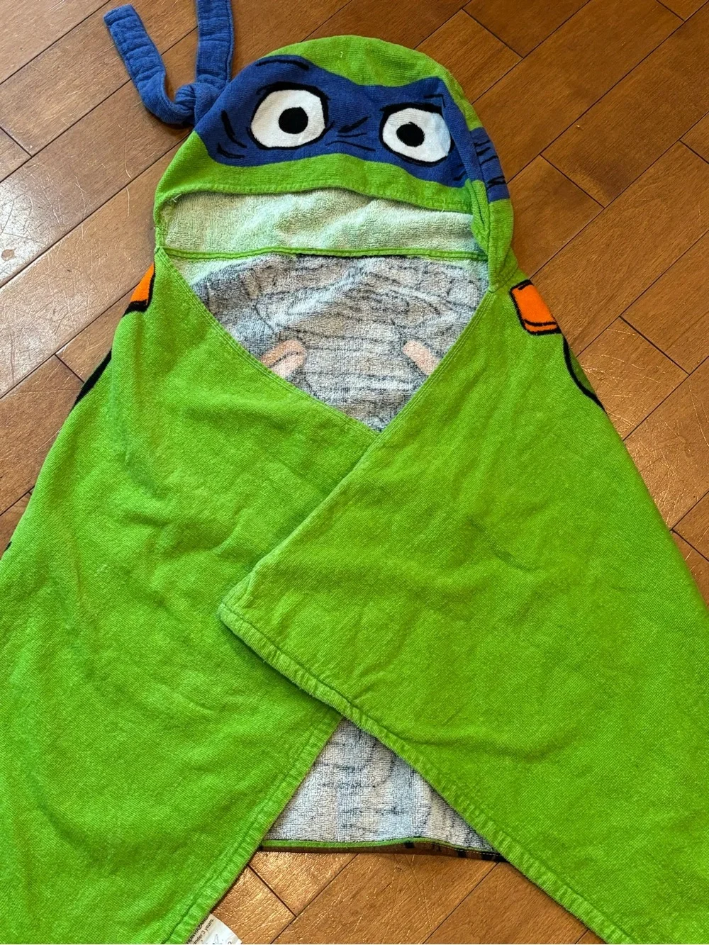 TMNT Teenage Mutant Ninja Turtles Leo Leonardo Kids Hooded Towel Poncho Blue